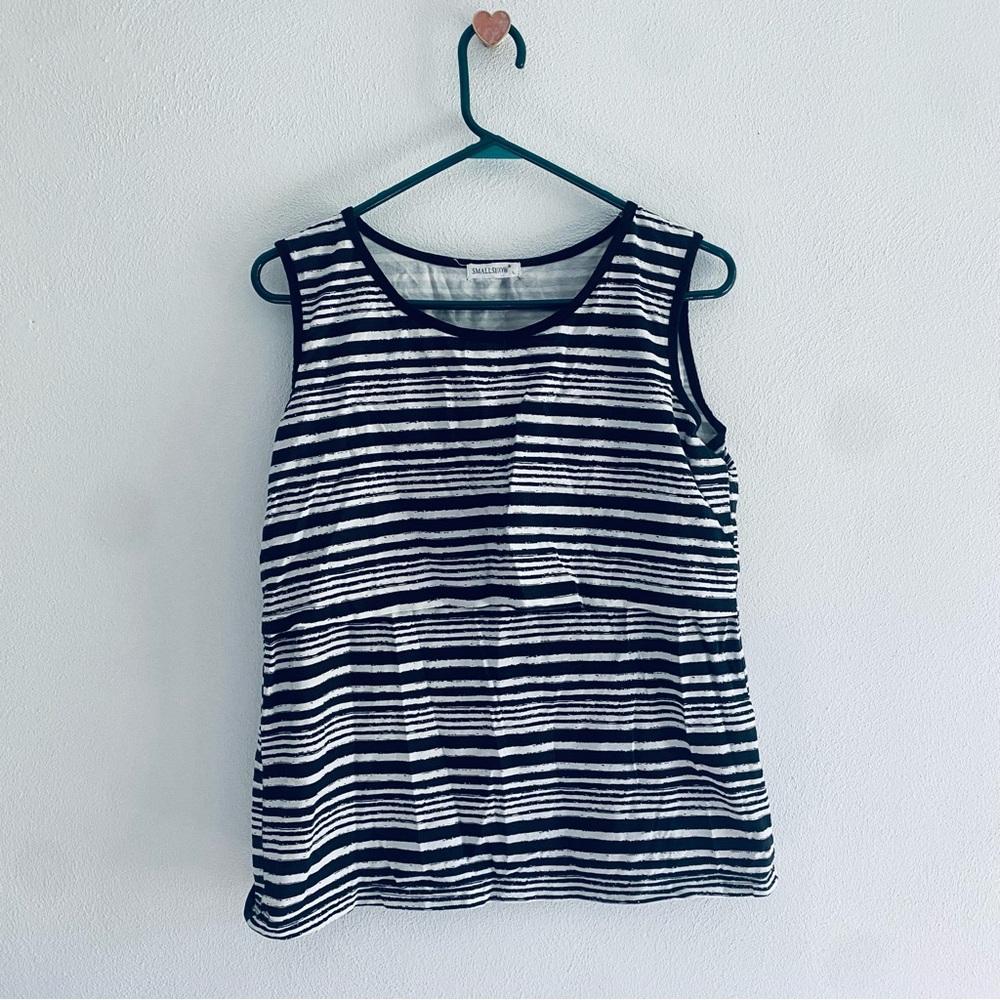 Smallshow black printed maternity tank top